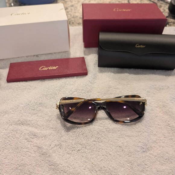 CARTIER CT00668 001 AVANNA-GOLD-BROWN SUNGLASSES 55/16/135 NEW AUTHENTIC main image 10
